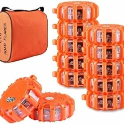 Coupon ???? [4 Pack] LED Road Flares Safety Flashing Warning Light Roadside Emergency Disc Beacon Kit For Vehicles Boats With Magnetic Base & Hook, Premium Storage Bag (Batteries Not Included) (4) ???? -Govee-shop 51Ly8zs kTL. AC