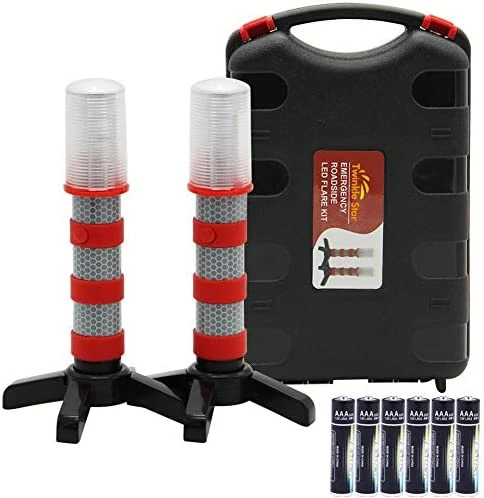 Cheap ⭐ Emergency Roadside Flares Kit LED Safety Strobe Road Warning Light Highway Beacon Alert Flare With Magnetic Base, Detachable Stand, Solid Storage Case, Set Of 2 *4 Sets ❤️ 7 Cheap ⭐ Emergency Roadside Flares Kit LED Safety Strobe Road Warning Light Highway Beacon Alert Flare With Magnetic Base, Detachable Stand, Solid Storage Case, Set Of 2 *4 Sets ❤️ - Image 5