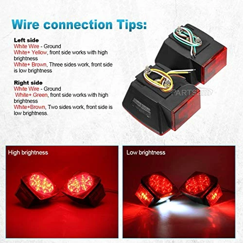 Best Sale ???? 12V Waterproof Square Led Trailer Light,Red LED Stop Turn Tail License Brake Running Light Lamp For Trailers Under 80" Boat Trailer Truck Marine Camper RV Snowmobile,IP68,DOT Complian ???? 5 Best Sale ???? 12V Waterproof Square Led Trailer Light,Red LED Stop Turn Tail License Brake Running Light Lamp For Trailers Under 80" Boat Trailer Truck Marine Camper RV Snowmobile,IP68,DOT Complian ???? - Image 4