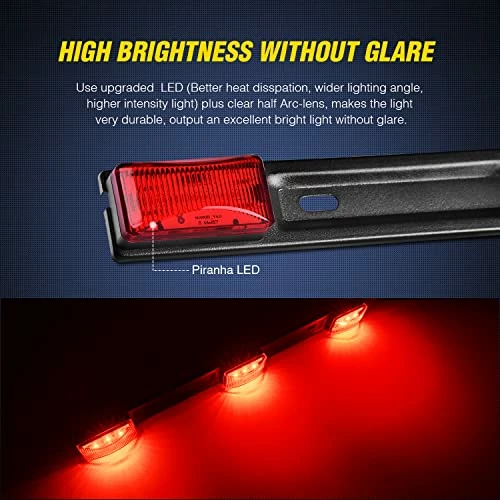 Brand new ???? TL-11 1PC Red 9 LED ID Bar Marker Tail Black Stainless Steel Bracket For Truck Trailer Boat Identification Light, 2 Years Warranty ???? 7 Brand new ???? TL-11 1PC Red 9 LED ID Bar Marker Tail Black Stainless Steel Bracket For Truck Trailer Boat Identification Light, 2 Years Warranty ???? - Image 5