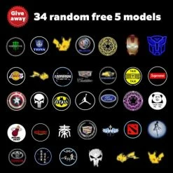 Promo ???? Car Door Lights,2Pcs Car Door LED Logo Projector Lights,Rechargeable Wireless Car Door Step Courtesy Welcome Lights Shadow Ghost Lights (Including 6 Pairs Logo Slides) For Custom ✔️ -Govee-shop 51MokjUQDzL