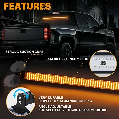 Buy ???? 35 Inch Traffic Advisor Light Bar 144 LED Amber Strobe Lights Emergency Warning Flashing Safety Interior Windshield W/ Directional Arrow For Construction Vehicles Snow Plow Trucks ???? 5 Buy ???? 35 Inch Traffic Advisor Light Bar 144 LED Amber Strobe Lights Emergency Warning Flashing Safety Interior Windshield W/ Directional Arrow For Construction Vehicles Snow Plow Trucks ???? - Image 3