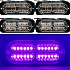 Buy ❤️ 12-24V 24-LED Super Bright LED Emergency Strobe Lights Warning For Cars Trucks Vehicle SUV Van Caution Hazard Construction Waterproof Amber Strobe Bar With 32 Different Flashing- 4PCS (White Amber) ???? -Govee-shop 51Mz09SOKL. AC