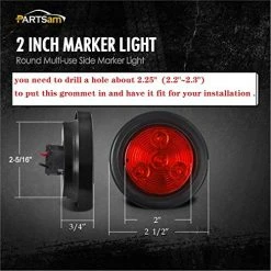 Best Sale ⭐ 10Pack(5 Amber + 5 Red) 2" Led Round Side Marker Light Grommet Flush Mount 4LED, Sealed 2 Round Led Marker Lights Truck Trailer With Reflex Lens, IP67 Waterproof ???? -Govee-shop 51N53fv3ZEL