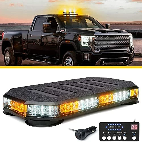 Discount ???? 42 LED Roof Top Strobe Beacon Light Bar, High Bright Hazard Warning Flashing Plow Light With Synchronous Controller For Construction Vehicles, Tow Trucks, Postal Cars, Snowplow (Amber/White) ✔️ 10 Discount ???? 42 LED Roof Top Strobe Beacon Light Bar, High Bright Hazard Warning Flashing Plow Light With Synchronous Controller For Construction Vehicles, Tow Trucks, Postal Cars, Snowplow (Amber/White) ✔️ - Image 8