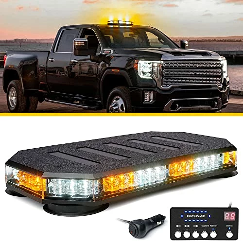 Discount ???? 42 LED Roof Top Strobe Beacon Light Bar, High Bright Hazard Warning Flashing Plow Light With Synchronous Controller For Construction Vehicles, Tow Trucks, Postal Cars, Snowplow (Amber/White) ✔️ 3 Discount ???? 42 LED Roof Top Strobe Beacon Light Bar, High Bright Hazard Warning Flashing Plow Light With Synchronous Controller For Construction Vehicles, Tow Trucks, Postal Cars, Snowplow (Amber/White) ✔️