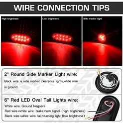 Hot Sale ???? Trailer Lights Welded Mount Steel Boxes Kit W/6 Inch LED Oval Tail Lights & 2 Inch LED Red Round Side Lights W/ Grommet Wire Connectors, 2 Pack ⭐ -Govee-shop 51NLGhevI5L