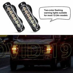 Coupon ???? LED Amber Strobe Lights Vehicle Emergency Strobe Lights For Trucks LED Flashing Car Lights Windshield Lights Bars Hazard Shiny Mount Strobe Lights With Pads Screws For Off Road Car (12 Pieces) ???? -Govee-shop 51NMO0roe4L
