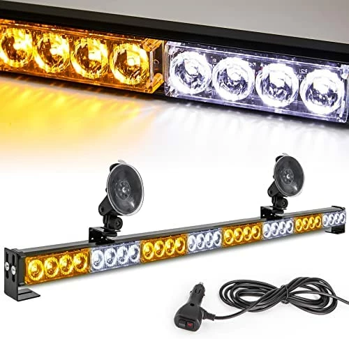 New ???? Traffic Advisor Light Bar 35.5 Inch 13 Flash Patterns 32 Led Warning Emergency Strobe Light Bar Directional Flashing Led Safety Lights With Cigar Lighter (35.5 Inch, Yellow/White) ⌛ 17 New ???? Traffic Advisor Light Bar 35.5 Inch 13 Flash Patterns 32 Led Warning Emergency Strobe Light Bar Directional Flashing Led Safety Lights With Cigar Lighter (35.5 Inch, Yellow/White) ⌛ - Image 15