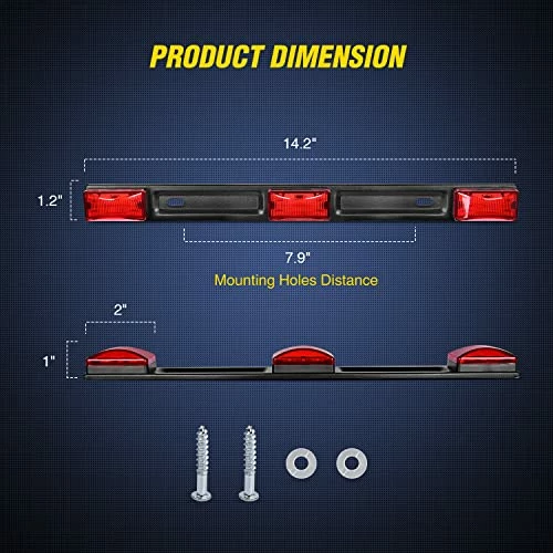 Brand new ???? TL-11 1PC Red 9 LED ID Bar Marker Tail Black Stainless Steel Bracket For Truck Trailer Boat Identification Light, 2 Years Warranty ???? 5 Brand new ???? TL-11 1PC Red 9 LED ID Bar Marker Tail Black Stainless Steel Bracket For Truck Trailer Boat Identification Light, 2 Years Warranty ???? - Image 3