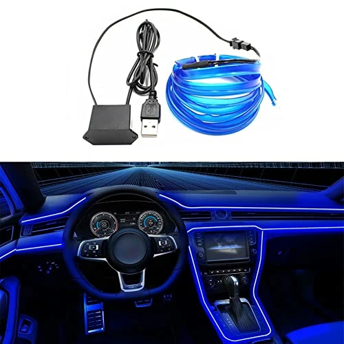 Top 10 ⌛ EL Wire Interior Car LED Strip Lights, LEDCARE USB Neon Glowing Strobing Electroluminescent Wire Lights With 6mm Sewing Edge, Ambient Lighting Kits For Car, Garden, Decorations (5M/15FT, Blue) ???? 3 Top 10 ⌛ EL Wire Interior Car LED Strip Lights, LEDCARE USB Neon Glowing Strobing Electroluminescent Wire Lights With 6mm Sewing Edge, Ambient Lighting Kits For Car, Garden, Decorations (5M/15FT, Blue) ????