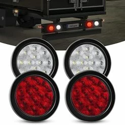 Buy ???? 2PCS 4" White Round LED Reverse Back Up Light W/Surface Mount Grommet Plugs Trailer Tail Lights For Truck Trailer RV Jeep, 2 Years Warranty (TL-26) ???? -Govee-shop 51Pch6J 0uL. AC