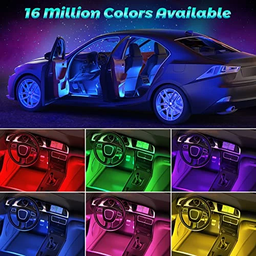 Budget ???? Car Led Lights, Car Accessories Gifts For ???? Women Men, APP Control Inside Car Lihgt With USB Port, Music Sync Color Change, RGB Led Lights For Cars Interior, 4 Pcs 48 Led Strip Light ???? 4 Budget ???? Car Led Lights, Car Accessories Gifts For ???? Women Men, APP Control Inside Car Lihgt With USB Port, Music Sync Color Change, RGB Led Lights For Cars Interior, 4 Pcs 48 Led Strip Light ???? - Image 2
