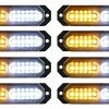 Deals ❤️ 8pcs Sync Feature Ultra Slim 12-LED Surface Mount Flashing Strobe Lights For Truck Car Vehicle LED Mini Grille Light Head Emergency Beacon Hazard Warning Lights (Amber/White) ???? -Govee-shop 51RQtvljzPL