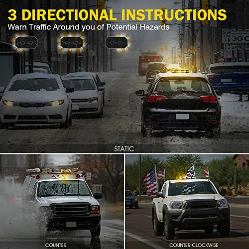Best Pirce ???? LED Rooftop Strobe Beacon Lights Bar, Magnetic Mount Emergency Traffic Security Warning Caution Flashing Plow Light, For Construction Vehicles Tow Trucks Snowplow Postal Cars - White Amb ???? 7 Best Pirce ???? LED Rooftop Strobe Beacon Lights Bar, Magnetic Mount Emergency Traffic Security Warning Caution Flashing Plow Light, For Construction Vehicles Tow Trucks Snowplow Postal Cars - White Amb ???? - Image 5
