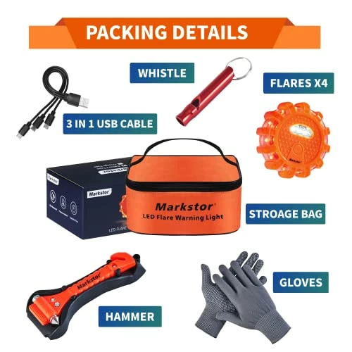 Brand new ???? Led Road Flares 4 Pack Emergency Car Kit, 3 In 1 USB Recharge(with Battery) Amber Road Safety Flares, 360° Visibility Roadside Flares Kit With Magnetic Base & H ???? 4 Brand new ???? Led Road Flares 4 Pack Emergency Car Kit, 3 In 1 USB Recharge(with Battery) Amber Road Safety Flares, 360° Visibility Roadside Flares Kit With Magnetic Base & H ???? - Image 2