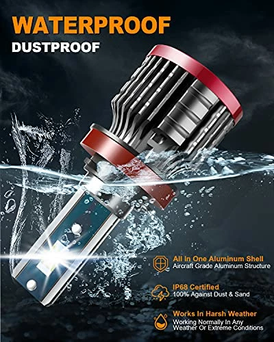 Best deal ???? H11/H9/H8 Low Beam 9005/HB3 High Beam LED Headlight Bulbs Combo, 32000 Lumens 300% Brighter LED Headlight Bulb, 6500K Super Bright LED Conversion Kit, Pack Of 4 ???? 5 Best deal ???? H11/H9/H8 Low Beam 9005/HB3 High Beam LED Headlight Bulbs Combo, 32000 Lumens 300% Brighter LED Headlight Bulb, 6500K Super Bright LED Conversion Kit, Pack Of 4 ???? - Image 3