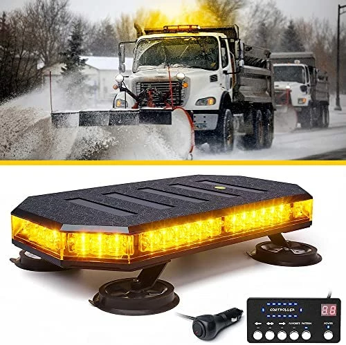 Discount ???? 42 LED Roof Top Strobe Beacon Light Bar, High Bright Hazard Warning Flashing Plow Light With Synchronous Controller For Construction Vehicles, Tow Trucks, Postal Cars, Snowplow (Amber/White) ✔️ 8 Discount ???? 42 LED Roof Top Strobe Beacon Light Bar, High Bright Hazard Warning Flashing Plow Light With Synchronous Controller For Construction Vehicles, Tow Trucks, Postal Cars, Snowplow (Amber/White) ✔️ - Image 6