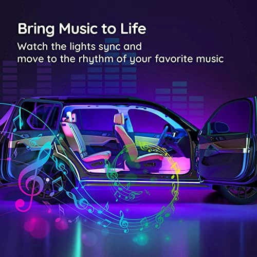 Cheapest ???? Car Interior Lights, Car Led Lights With APP Control, Music Sync Interior Car Lights With 7 Scene Modes And 16 Million Colors, 2 Lines Design RGB Under Dash Car Lighting With Car Charger, DC 12V ???? 6 Cheapest ???? Car Interior Lights, Car Led Lights With APP Control, Music Sync Interior Car Lights With 7 Scene Modes And 16 Million Colors, 2 Lines Design RGB Under Dash Car Lighting With Car Charger, DC 12V ???? - Image 4