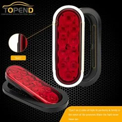 Hot Sale ???? 6 Inch Red Oval Led Trailer Tail Light 4PCS For RV Truck Jeep - Stop/Turn/Tail Light Marine Waterproof - Including 3-pin Water Tight Plug DOT/SAE With Wires And Grommet ✔️ -Govee-shop 51SszomaSEL