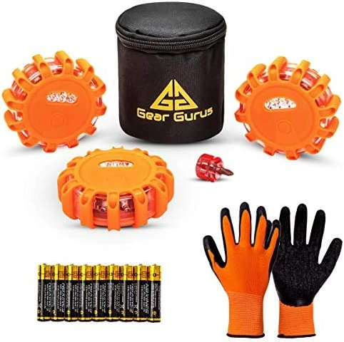Top 10 ???? Gear Gurus LED Road Flares Kit - Flashing Warning Light Emergency Disc Beacon Roadside Flare Safety Light Magnetic Base For Car Truck Boat - Batteries Screwdriver Gloves Storage Bag Included (1-Set) ⭐ 8 Top 10 ???? Gear Gurus LED Road Flares Kit - Flashing Warning Light Emergency Disc Beacon Roadside Flare Safety Light Magnetic Base For Car Truck Boat - Batteries Screwdriver Gloves Storage Bag Included (1-Set) ⭐ - Image 6