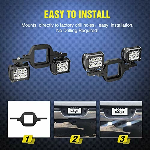 Wholesale ⌛ 2 PCS 4 Inch 60W Led Pods With 2.5 Inch Tow Hitch Mounting Brackets LED Backup Reverse Lights Rear Search Lighting Led Light Bar For Pickup ATV SUV Truck Trailer Boat Led Pods + Tow Hitch +wiring Harness ???? 6 Wholesale ⌛ 2 PCS 4 Inch 60W Led Pods With 2.5 Inch Tow Hitch Mounting Brackets LED Backup Reverse Lights Rear Search Lighting Led Light Bar For Pickup ATV SUV Truck Trailer Boat Led Pods + Tow Hitch +wiring Harness ???? - Image 4
