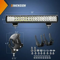 Flash Sale ???? ZH002 20Inch 126W Spot Flood Combo Led Off Road Led Light Bar 2PCS 18w 4Inch Spot LED Pods With 16AWG Wiring Harness Kit-3 Lead, 2 Years Warranty ????