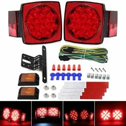 Govee-shop 19 Best deal ???? 12V Trailer Light Kit DOT Certified Utility Trailer Lights For Boat RV Car Easy Assembly With Wire Harness Wafer LED Waterproof Durable All-in-one Tail Light Kit For Under 80 Inch ????