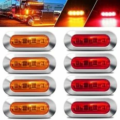 Wholesale ???? 8PCS 12-24V 4 LED Side Marker Indicator Lights Side Front Rear Tail Clearance Lamp Marker Light Trailer Lights With Chrome Bezel For Trailer Truck Boat Deck RV Camper (4PCS Amber+4PCS Red ) 20pcs Red+20pcs Amber+10pcs White ???? -Govee-shop 51TpaBI7GzL. AC