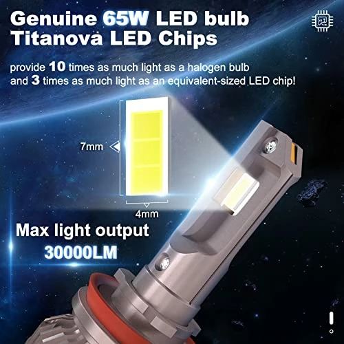 Promo ???? Ikari 2023 Future 30000LM H11/H8/H9 LED Bulbs, 65W Titanova LED, High Lumens LED Kit,6000K Cool White, IP68 Waterproof, Halogen Upgrade Replacement, H16 Foglight ???? 4 Promo ???? Ikari 2023 Future 30000LM H11/H8/H9 LED Bulbs, 65W Titanova LED, High Lumens LED Kit,6000K Cool White, IP68 Waterproof, Halogen Upgrade Replacement, H16 Foglight ???? - Image 2