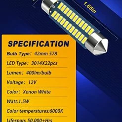Cheap ???? Serundo Auto 578 Led Bulb 211-2 Led Festoon Bulb 41mm 42mm 1.65in Led Festoon Bulb For Car Map Light Dome Light, 6000k White Super Bright Interior Led Festoon Bulb,Pack Of 4pcs ???? 18 Cheap ???? Serundo Auto 578 Led Bulb 211-2 Led Festoon Bulb 41mm 42mm 1.65in Led Festoon Bulb For Car Map Light Dome Light, 6000k White Super Bright Interior Led Festoon Bulb,Pack Of 4pcs ???? -Govee-shop 51UH0oj2tRL