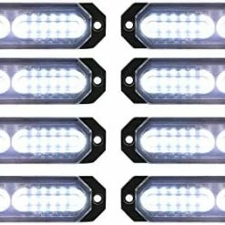 Deals ❤️ 8pcs Sync Feature Ultra Slim 12-LED Surface Mount Flashing Strobe Lights For Truck Car Vehicle LED Mini Grille Light Head Emergency Beacon Hazard Warning Lights (Amber/White) ???? -Govee-shop 51UfClDD9pL. AC