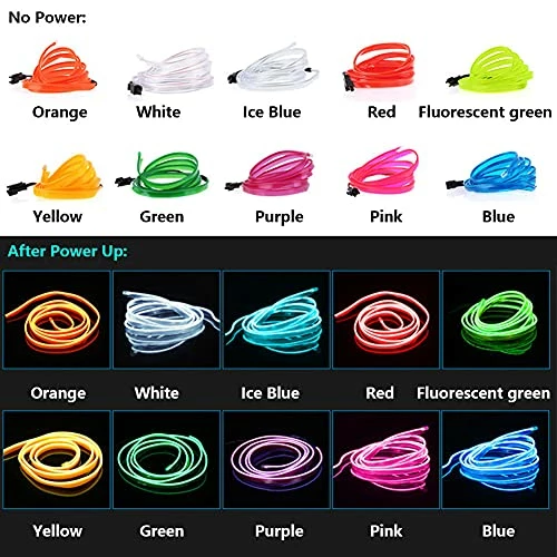 Top 10 ⌛ EL Wire Interior Car LED Strip Lights, LEDCARE USB Neon Glowing Strobing Electroluminescent Wire Lights With 6mm Sewing Edge, Ambient Lighting Kits For Car, Garden, Decorations (5M/15FT, Blue) ???? 8 Top 10 ⌛ EL Wire Interior Car LED Strip Lights, LEDCARE USB Neon Glowing Strobing Electroluminescent Wire Lights With 6mm Sewing Edge, Ambient Lighting Kits For Car, Garden, Decorations (5M/15FT, Blue) ???? - Image 6