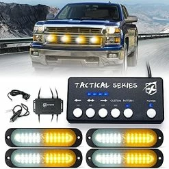 Top 10 ???? LED Surface Mount Strobe Lights Kit, White Amber Grill Grille Emergency Warning Flashing Marker Light Warning Light Assemblies For Trucks Vehicles ATV RV Cars Van - 8PCS ???? -Govee-shop 51V3JEMoI L. AC