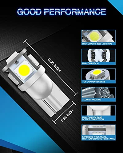 Buy ???? 194 LED Light Bulb 6000K 168 T10 2825 5SMD LED Replacement Bulbs For Car Dome Map Door Courtesy License Plate Lights (Pack Of 10) Green ???? 4 Buy ???? 194 LED Light Bulb 6000K 168 T10 2825 5SMD LED Replacement Bulbs For Car Dome Map Door Courtesy License Plate Lights (Pack Of 10) Green ???? - Image 2