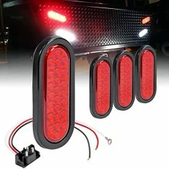 New ???? 2pc 6" Red Oval LED Trailer Tail Light Kit [DOT FMVSS 108] [SAE STIP] [24 LED] [Grommet & Plug Included] [IP67 Waterproof] [Stop Turn Tail] Trailer Brake Lights For Boat Trailer RV Trucks ⌛ -Govee-shop 51WMfegUhVL. AC