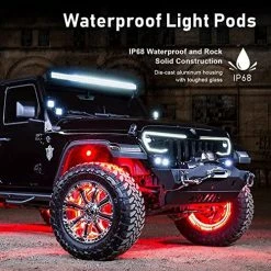 Discount ⌛ RGB LED Rock Lights Kit, YCHOW-TECH 4 Pods Underglow Multicolor Neon Light Bluetooth App Control Timing Function Flashing Music Mode Wheel Well Light For Truck ATV UTV RZR SUV ???? -Govee-shop 51XaTLYK6OL