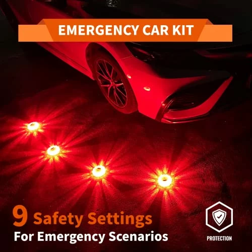 Brand new ???? Led Road Flares 4 Pack Emergency Car Kit, 3 In 1 USB Recharge(with Battery) Amber Road Safety Flares, 360° Visibility Roadside Flares Kit With Magnetic Base & H ???? 7 Brand new ???? Led Road Flares 4 Pack Emergency Car Kit, 3 In 1 USB Recharge(with Battery) Amber Road Safety Flares, 360° Visibility Roadside Flares Kit With Magnetic Base & H ???? - Image 5