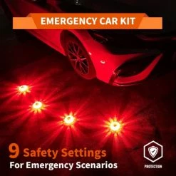 Deals ???? 6-Pack LED Road Flare Car Emergency Kit,Magnetic Base & Hook Road Flares Safety Light With 9 Flashing Modes,Roadside Flares Emergency Lights For Vehicles ( No Batteries) ???? -Govee-shop 51XlNpLQ3xL