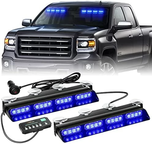 Outlet ???? Emergency Dash Strobe Lights Safety Flashing Warning Hazard Interior Front/Rear Windshield Deck Split Light Bar W/ Suction Cups For Construction Vehicles Trucks (2x14 Inch, Amber White) Red ???? 7 Outlet ???? Emergency Dash Strobe Lights Safety Flashing Warning Hazard Interior Front/Rear Windshield Deck Split Light Bar W/ Suction Cups For Construction Vehicles Trucks (2x14 Inch, Amber White) Red ???? - Image 5