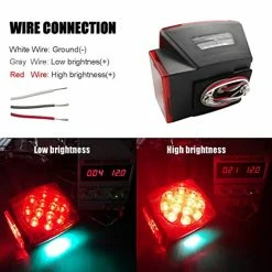 Best reviews of ???? IP68 Waterproof Square Trailer Lights Kit, Brake Stop Tail Running License Plate LED Light Lamp For 12V Camper Truck RV Boat Snowmobile Marine Under 80", DOT Compliant Black ???? -Govee-shop 51ZTP700pWL