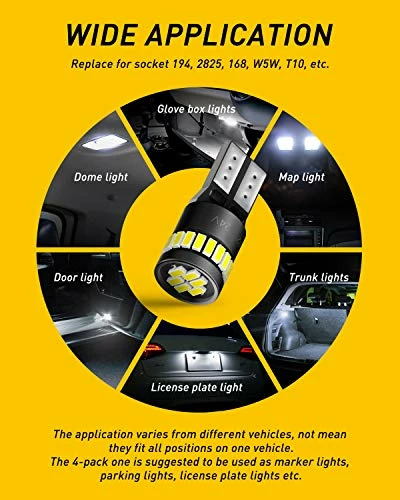 Cheapest ???? 194 LED Light Bulb 6000K White 168 2825 W5W T10 Wedge 24-SMD 3014 Chipsets LED Replacement Bulbs Error Free For Car Dome Map Door Courtesy License Plate Dash Instrument Lights, Pack Of 10 Brilliant Red ???? 7 Cheapest ???? 194 LED Light Bulb 6000K White 168 2825 W5W T10 Wedge 24-SMD 3014 Chipsets LED Replacement Bulbs Error Free For Car Dome Map Door Courtesy License Plate Dash Instrument Lights, Pack Of 10 Brilliant Red ???? - Image 5