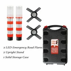 Buy ???? 2 LED Emergency Road Flares Red Roadside Beacon Safety Strobe Light Warning Signal Alert Magnetic Base And Upright Stand In Solid Storage Case For Car Marine Vehicles Trucks ???? -Govee-shop 51ZxTAPEX6L