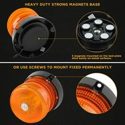 New ???? 2pcs LED Warning Flash Beacon Lights, 60 LED Amber Warning Safety Flashing Strobe Lights With Magnetic And 16 Ft Straight Cord For Vehicle Truck Tractor Golf Carts UTV Car Bus,12V-24V ⭐ -Govee-shop 51a4p9cRe4L