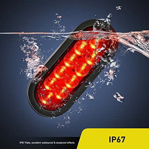 Cheapest ???? TL-01 6" Oval Red LED Tail 2PCS W/Surface Mount Grommets Plugs IP65 Waterproof Stop Brake Turn Trailer Lights For RV Truck Jeep, 2 Years Warranty ⭐ 8 Cheapest ???? TL-01 6" Oval Red LED Tail 2PCS W/Surface Mount Grommets Plugs IP65 Waterproof Stop Brake Turn Trailer Lights For RV Truck Jeep, 2 Years Warranty ⭐ - Image 6