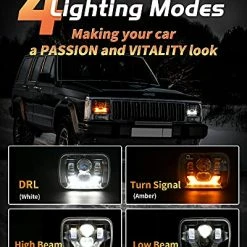 Top 10 ???? Wstar 2022 Upgraded 180W DOT 500% Bright Anti-glare H6054 5x7 7x6 Led Headlights,DRL Turn Signal Hi/Low Sealed Beam Compatible With Jeep Cherokee XJ Wrangler YJ Ford Chevy GMC Toyota Nissan Dodge Etc Black ???? -Govee-shop 51biMlUIFSS