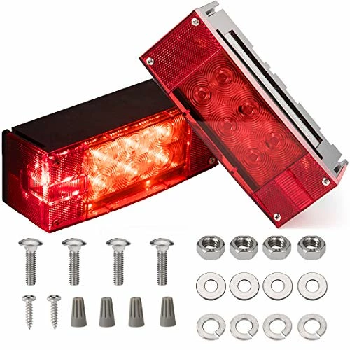 Promo ???? 2PCS 12V LED Submersible Low Profile Rectangular Trailer Lights, Tail Stop Turn Running Lights Kit, Sealed For Boat Trailer Truck Marine ⭐ 3 Promo ???? 2PCS 12V LED Submersible Low Profile Rectangular Trailer Lights, Tail Stop Turn Running Lights Kit, Sealed For Boat Trailer Truck Marine ⭐