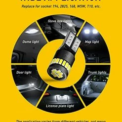 Best Sale ???? 194 LED Bulbs 168 175 2825 W5W T10 24-SMD 3014 Chipsets 6000K White For Car Dome Map Door Dash Instrument Courtesy License Plate Lights Pack Of 2 Brilliant Red ???? 13 Best Sale ???? 194 LED Bulbs 168 175 2825 W5W T10 24-SMD 3014 Chipsets 6000K White For Car Dome Map Door Dash Instrument Courtesy License Plate Lights Pack Of 2 Brilliant Red ???? -Govee-shop 51cK3opUCNS