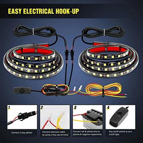 Flash Sale ???? TR-05 2PCS 60 Inch 180 LEDs Bed Strip Kit With Waterproof On/Off Switch Blade Fuse 2-Way Splitter Extension Cable For Cargo, Pickup Truck, SUV, RV, Boat , 2 Years Warranty ???? 8 Flash Sale ???? TR-05 2PCS 60 Inch 180 LEDs Bed Strip Kit With Waterproof On/Off Switch Blade Fuse 2-Way Splitter Extension Cable For Cargo, Pickup Truck, SUV, RV, Boat , 2 Years Warranty ???? - Image 6