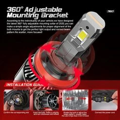 Discount ???? Au-kee Aukee H11 LED Bulbs, 50W 10000 Lumens Extremely Bright 6000K H8 H9 Cool White Conversion Kit Replacement Light Bulb ???? -Govee-shop 51cXbPtwqcL